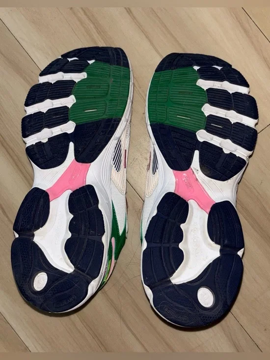Adidas Women’s White Sneakers with Pink, Green, Orange & Navy Accents - Picture 5 of 6